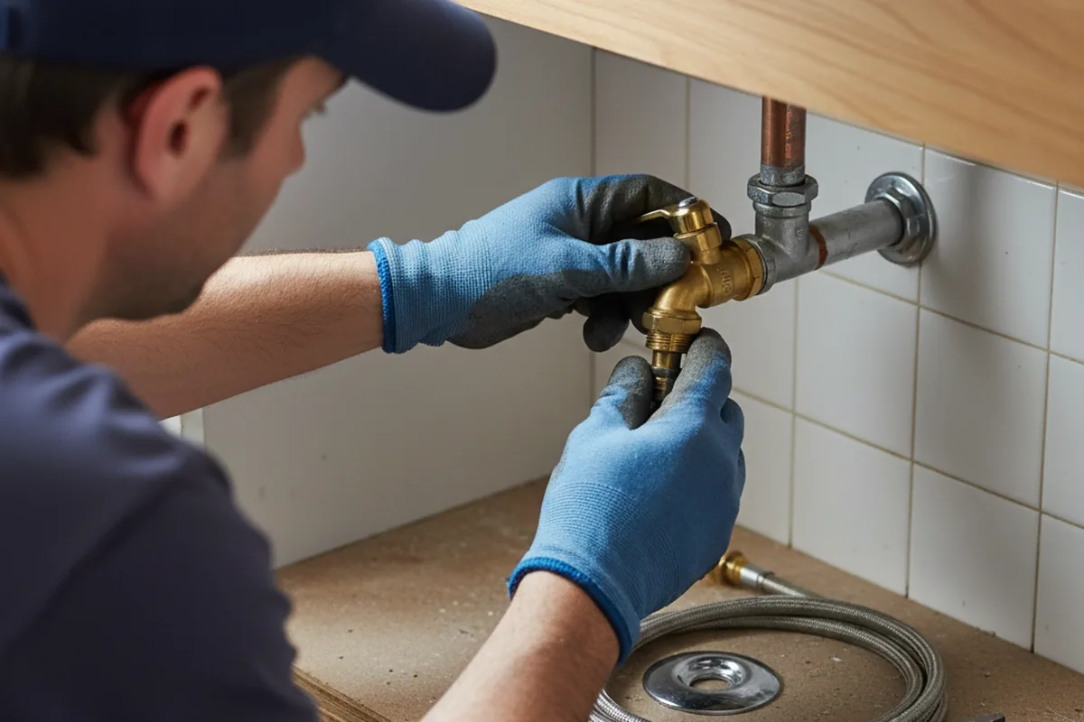 Shutoff valve and fitting work during Emergency Plumbing in Clever